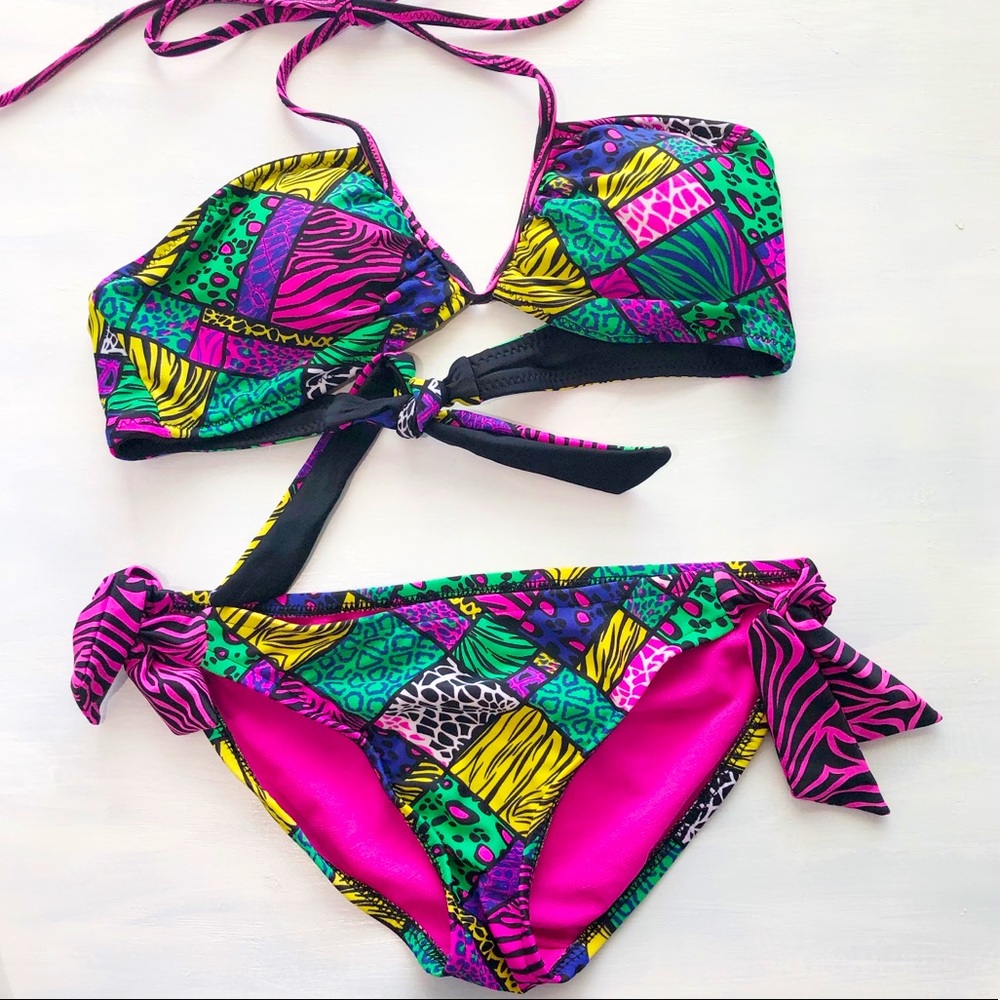 Xhilaration colorful 2-piece bikini set size S